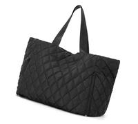 Borsa da palestra di grande capacità borsa da viaggio borsa da fitness alla moda borsa trapuntata per la notte borsa da fine settimana borsa a tracolla alla moda, Colore: nero.