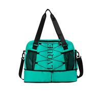 Borsa da palestra di grande capacità borsa da viaggio con stampa di lettere fitness con scomparto per scarpe sport nuoto weekend viaggio grande capacità bagagli palestra allenamento sport, Verde