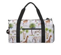 Borsa da palestra divertente con animali selvatici nella prateria con scomparto per scarpe, borsone da viaggio, borsa da viaggio per la notte o per lo yoga
