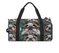 Borsa da palestra divertente con bulldog inglese per donne e uomini, zaino da palestra con scomparto per scarpe borsa da palestra riutilizzabile, mini borsa da palestra, divertente bulldog inglese