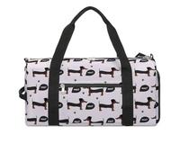 Borsa da palestra divertente con cane bassotto con scomparto per scarpe, borsone da viaggio, borsa da yoga