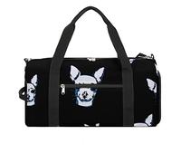 Borsa da palestra divertente con cane chihuahua, con scomparto per scarpe, borsone da viaggio, borsa da yoga