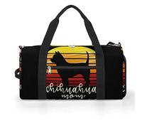 Borsa da palestra divertente con chihuahua e cane con scomparto per scarpe, da viaggio, weekend, per la notte, per yoga
