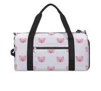Borsa da palestra divertente con maiale rosa carino con scomparto per scarpe, borsone da viaggio, borsa da yoga