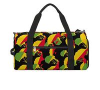 Borsa da palestra divertente con mappa del pugno dell'Africa, nera, con scomparto per scarpe, borsone da viaggio, weekender, per la notte, borsa da yoga