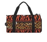 Borsa da palestra divertente con motivo a pelle di ghepardo e tigre, con scomparto per scarpe, borsone da viaggio, borsa da yoga