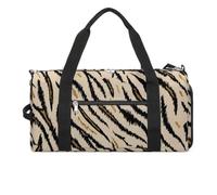 Borsa da palestra divertente con motivo a pelle di tigre con scomparto per scarpe, borsone da viaggio, borsa da yoga
