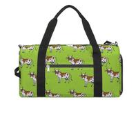 Borsa da palestra divertente con motivo a pois di mucca con scomparto per scarpe, borsone da viaggio, borsa da yoga