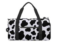 Borsa da palestra divertente con motivo mucca con scomparto per scarpe, borsone da viaggio, borsa da yoga