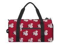 Borsa da palestra divertente con motivo scoiattolo retrò carino con scomparto per scarpe, borsone da viaggio, borsa da yoga