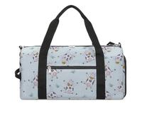 Borsa da palestra divertente con mucca carina con scomparto per scarpe, borsone da viaggio, borsa da yoga