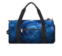 Borsa da palestra divertente con stelle, pianeta e galassia nel cosmo, con scomparto per scarpe, borsone da viaggio, weekend, pernottamento, borsa da yoga