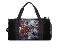 Borsa da palestra divertente con teschio di tigre in stile steampunk, con scomparto per scarpe, borsone da viaggio, borsa da yoga