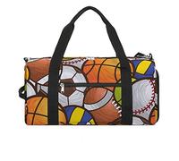 Borsa da palestra divertente da basket, football americano, calcio, pallavolo, baseball, con scomparto per scarpe, borsone da viaggio, weekender, borsa per la notte, borsa da yoga