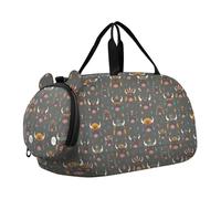 Borsa da palestra divertente in stile boho Buffalo con scomparto per scarpe grande capacità per bambini durante la notte borsa per viaggi, sport, borsone, weekender bolsa de viaje para mujer