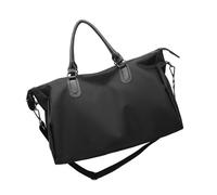 Borsa da palestra ergonomica compatta da viaggio con manici rinforzati, borsa a tracolla per allenamento, viaggi di lavoro, pratica borsa in nylon per pendolari con manici, Nero , Bellezza di massa