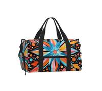 Borsa da palestra etnica astratta per uomini e donne, borsone da viaggio con fiore azteco, borsone da viaggio con scomparto per scarpe, impermeabile, per sport, notte, danza, yoga, borsa da portare