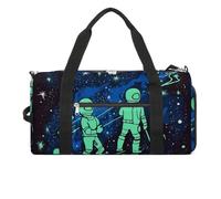 Borsa da palestra fosforescente al buio, unisex, impermeabile, da viaggio, leggera, per viaggi, sport, colore bianco, taglia unica