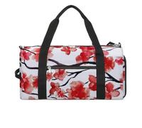 Borsa da palestra giapponese con motivo floreale di ciliegio, con scomparto per scarpe, borsone da viaggio, weekender, per la notte, per yoga