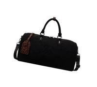 Borsa da palestra grande capacità borsa da viaggio semplice spalla fitness pelle PU Crossbody durante la notte weekend spalla weekend fitness palestra per adulti, Nero , Bellezza di massa