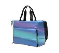 Borsa da palestra Grande Capacità Viaggio Stili Coreani Fitness Cuoio DELL'UNITÀ di elaborazione Pernottamento Yoga Spalla Per Quotidiano Pu Pelle Pernottamento Puffer, Blu, Bellezza di massa