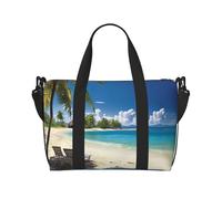 Borsa da palestra in alpaca che indossa occhiali da sole, borsone per uomo e donna, borsa da viaggio per la notte con scomparto per scarpe borse da allenamento, Spiaggia della Giamaica, One Size