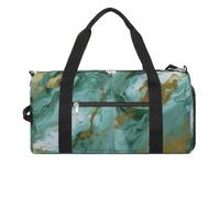 Borsa da palestra in marmo verde oro per uomini e donne resistente all'acqua borsone da viaggio leggera borsa per sport di viaggio, bianco, taglia unica
