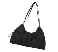 Borsa da palestra in nylon con scomparto per scarpe, borsa da viaggio, yoga, borsone da palestra, borsone da weekend, con cinghie regolabili, Nero , Bellezza di massa