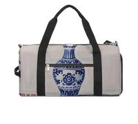 Borsa da palestra in porcellana blu cinese, per uomini e donne, impermeabile, grande borsone per allenamento da viaggio