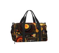 Borsa da palestra in vinile per uomo e donna, borsone da viaggio astratto per weekend con scomparto per scarpe, resistente all'acqua, per sport durante la notte, danza, yoga