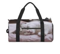 Borsa da palestra leggera con gatto che dorme, borsone da viaggio con scomparto per scarpe, borsa da palestra da donna per pernottamento, fine settimana, yoga, palestra, viaggi di lavoro, sport e