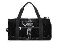Borsa da palestra leggera con scheletro nella notte, borsone da viaggio con scomparto per scarpe, borsa da palestra da donna per pernottamento, fine settimana, yoga, palestra, viaggi di lavoro, sport