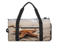 Borsa da palestra leggera con stella marina sulla sabbia e spiaggia, borsa da viaggio con scomparto per scarpe, borsa da palestra da donna per pernottamento, fine settimana, yoga, palestra, viaggi