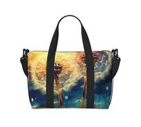 Borsa da palestra Little Squirrel Duffel Bag per uomo donna borsa da viaggio per la notte con scomparto per scarpe borse da allenamento, Dente di leone, Taglia unica, Borsone da viaggio