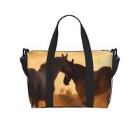 Borsa da palestra Little Squirrel Duffel Bag per uomo donna borsa da viaggio per la notte con scomparto per scarpe borse da allenamento, Cavalli innamorati, Taglia unica, Borsone da viaggio