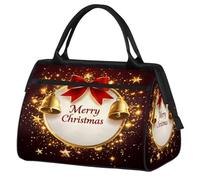 Borsa da palestra Merry Christmas per uomini e donne, borsone sportivo da viaggio con campana, impermeabile, per il fine settimana, borsa leggera da portare a mano