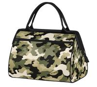 Borsa da palestra mimetica classica verde per uomo e donna, con stampa mimetica, da viaggio, sport, borsone impermeabile per il fine settimana, borsa leggera da portare a mano