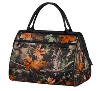 Borsa da palestra mimetica con alberi della foresta per uomini e donne, con foglie mimetiche, da viaggio, sport, borsone impermeabile, borsa da viaggio per la notte, borsa leggera da portare a mano