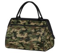 Borsa da palestra mimetica verde per uomo e donna, classica stampa mimetica, da viaggio, sport, borsone impermeabile per il fine settimana borsa da notte leggera da portare con sé