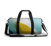 Borsa da palestra minimalista da viaggio blu e verde per donne e uomini borsa da viaggio cilindrica borsa da allenamento sportiva con tracolla