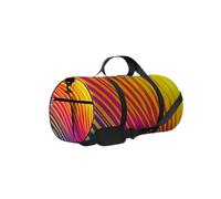 Borsa da palestra moderna ed elegante con motivo a strisce zebrate arcobaleno, con tracolla, cerniera, 2 tasche laterali per uomini e donne, borsa da viaggio e da viaggio.