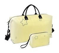Borsa da palestra nera con motivo a stelle, grande, con cinghia regolabile, impermeabile, per viaggi d'affari, Stelle vuote nere, 1 size