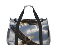 Borsa da palestra Night Crow Duffel Bag per uomo donna borsa da notte con scomparto per scarpe borse da viaggio allenamento, Aquila vola nel cielo, Taglia unica, Borsone da viaggio