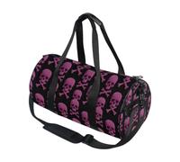 Borsa da palestra per allenamento in morbida microfibra | Tasca laterale con cerniera per brevi weekend viaggi blush punk gotico teschio pirata