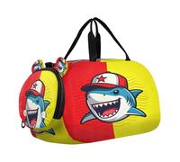 Borsa da palestra per bambini, con divertente squalo, con scomparto per scarpe, multifunzionale, per viaggi, nuoto, danza, balletto