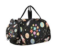 Borsa da palestra per bambini, con scomparto per scarpe, grande capacità, per il fine settimana, la notte, per viaggi, nuoto, danza, balletto