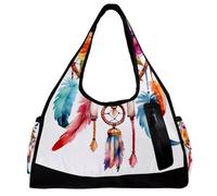 Borsa da palestra per donna,borsa da palestra piccola per uomo,acchiappasogni di piume di fiori,borsa da notte