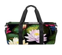 Borsa da palestra per donna,borsa da palestra piccola per uomo,fiore di loto dell'acquerello,borsa da notte