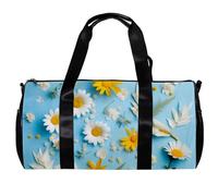 Borsa da palestra per donna,borsa da palestra piccola per uomo,fiore giallo margherita bianca,borsa da notte