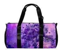 Borsa da palestra per donna,borsa da palestra piccola per uomo,fiore viola albero cielo lavanda,borsa da notte